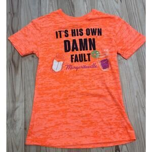 Woman to Blame Orange Burner Can Shirt Margaritaville Small